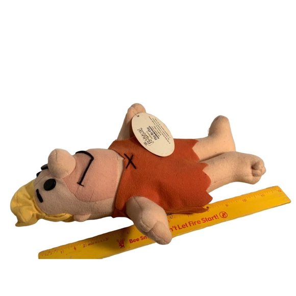 1993 Vintage Barney Rubble Plush With Tag 11 inches Hannah Barbera - Picture 6 of 9